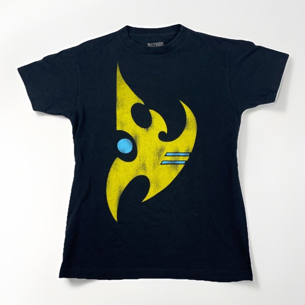 VTG Y2K StarCraft Protoss Shirt Adult S Black Jinx Blizzard Entertainment Read